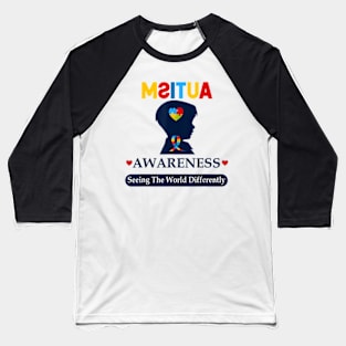 Seeing The World Differently Autism Awareness Baseball T-Shirt